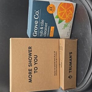 Lot Of 2 TRUMAN'S Shower &Kitchen Refills And 1 GRIVE CO. tub Cleaner NEW IN BOX